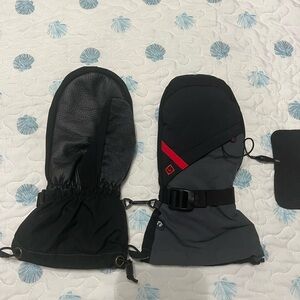 Burton Black and Gray Mittens